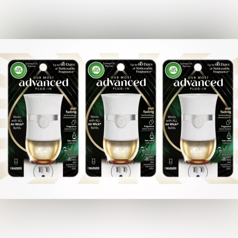 Three Brand New Air Wick Advanced Plug-in Scented Oil Warmers New Home Scent